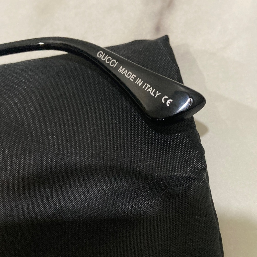 Gucci Gold Frame Sunglasses with Brown Lenses and Black Tips - Picture 10 of 16